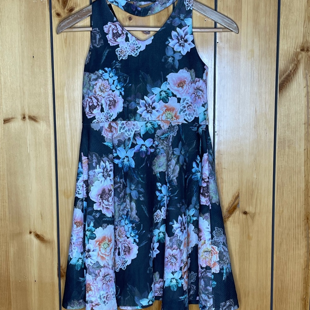 Pastourelle Black Floral Dress Size 12